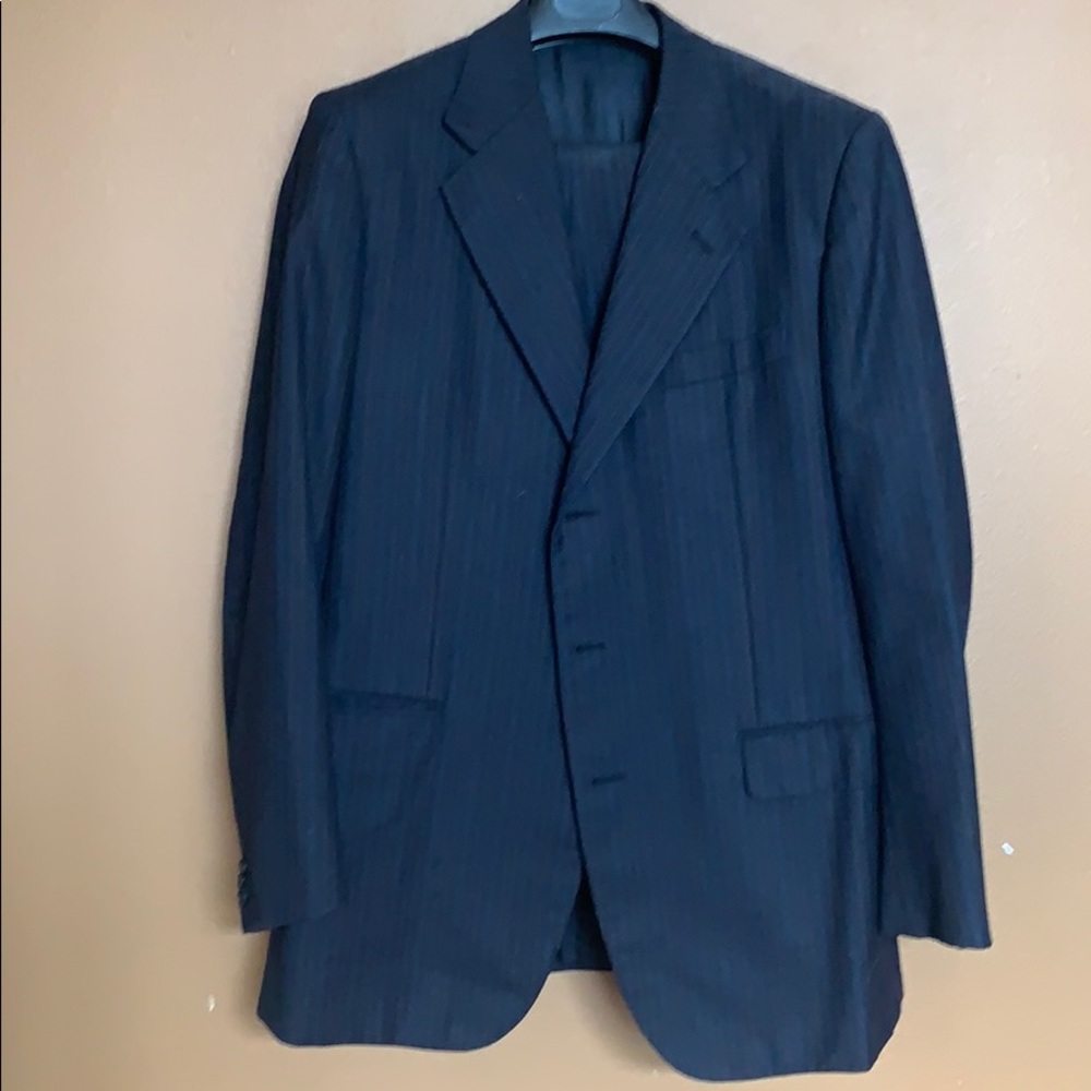 Luciano Barbera navy pinstripe size Europe 54
